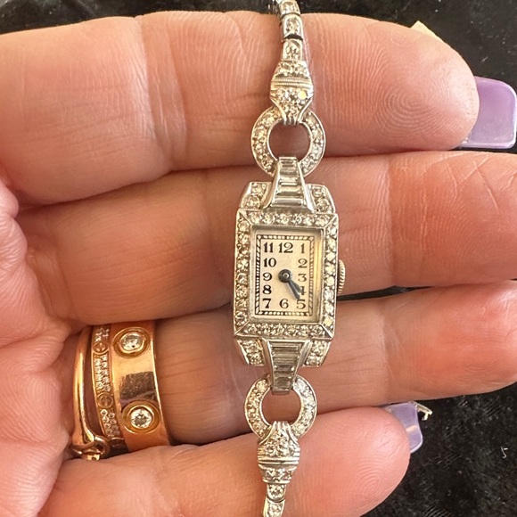 swiss made Accessories - Beautiful vintage platinum and diamond cocktail watch